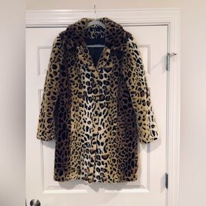 Leopard Print Faux Fur Coat